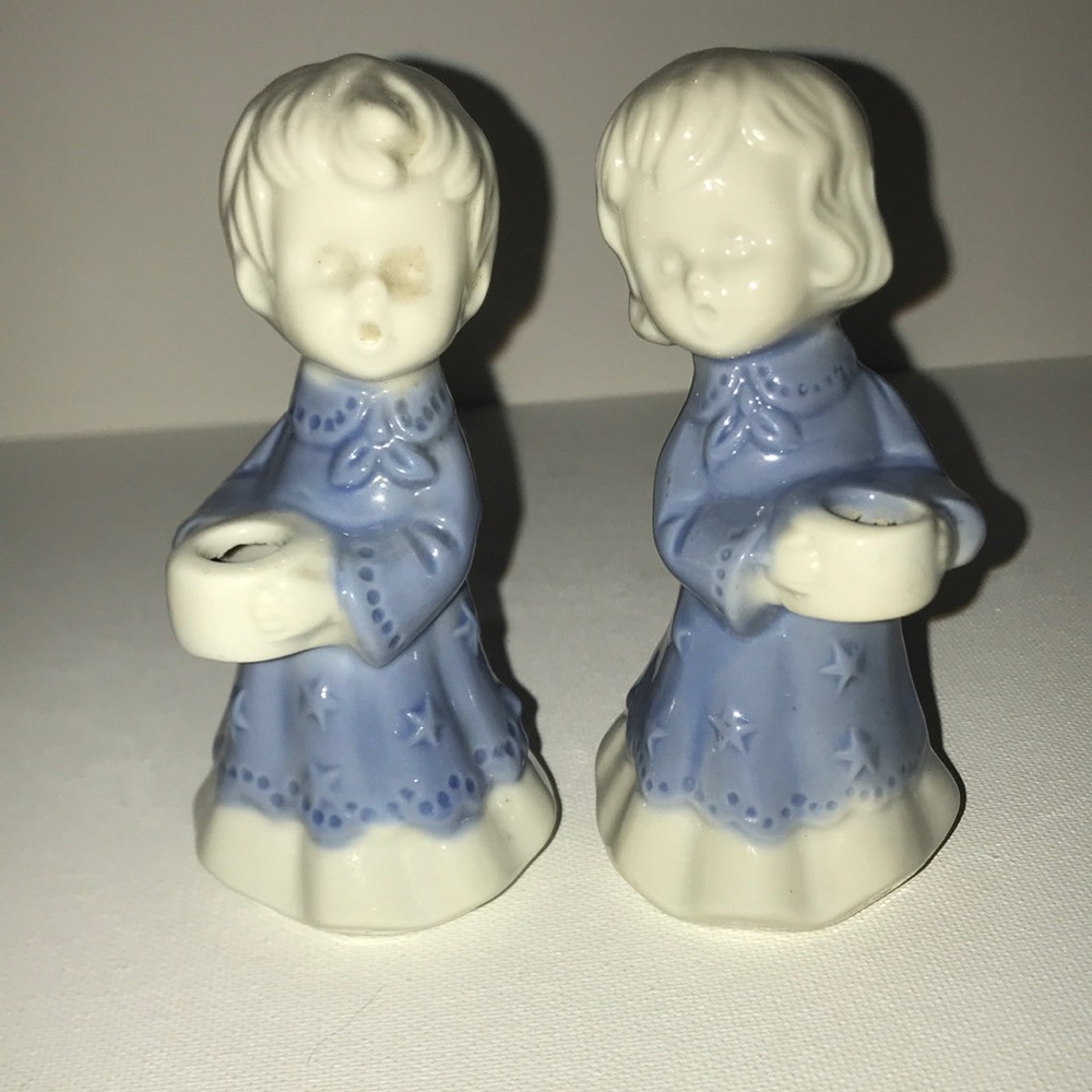 Vintage Caroling Boy & Girl Candle Holder